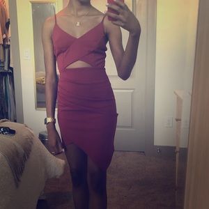 Rust Red Cutout Dress